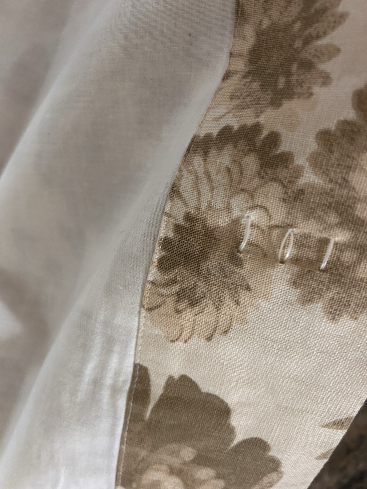 Floral Earth Tones Linen / Cotton Or Blend Curtain 50″W x 88”L Lined Lot Of .4