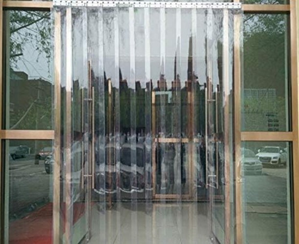 Standard Clear PVC Curtain Strips, 9PCS Set, 96″H x 48″W for Practical Spaces