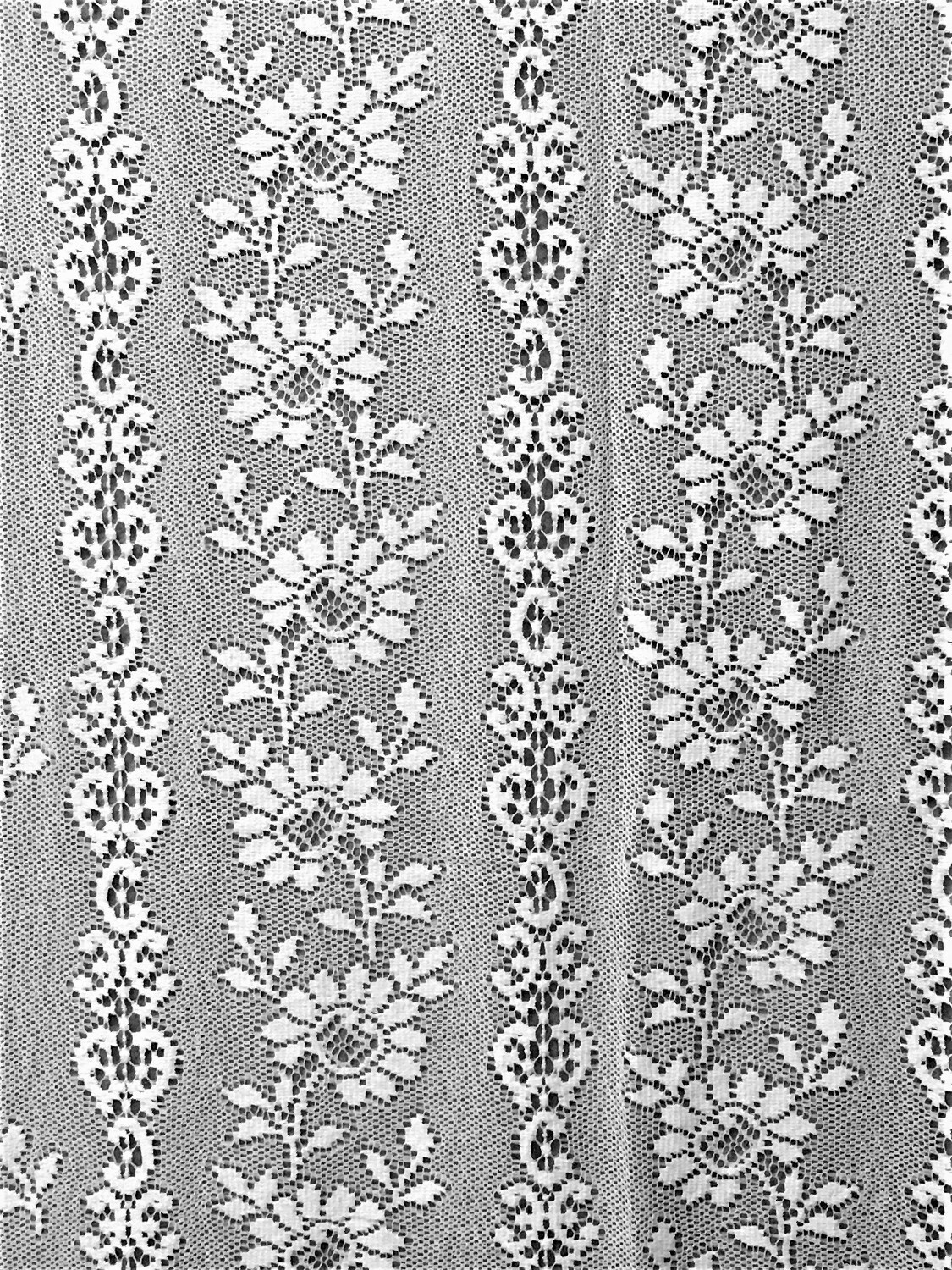 Floret White Cotton Blend Lace Tab Top Window Panel 60″ x 63″/84″ Bedroom