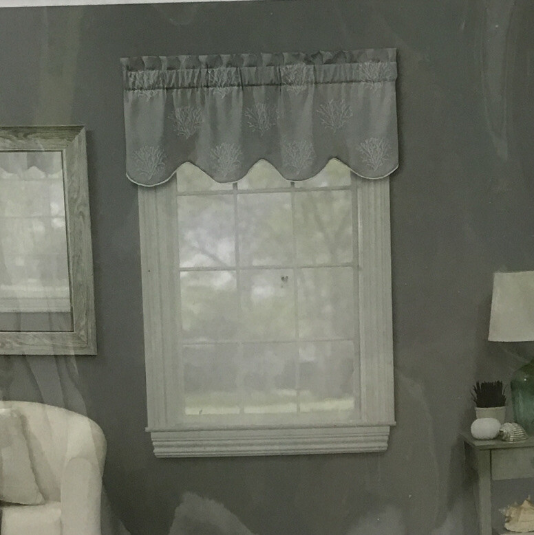 Coastal Life Top Treatment Clearwater 1 Valance In Grey 52” X 17”