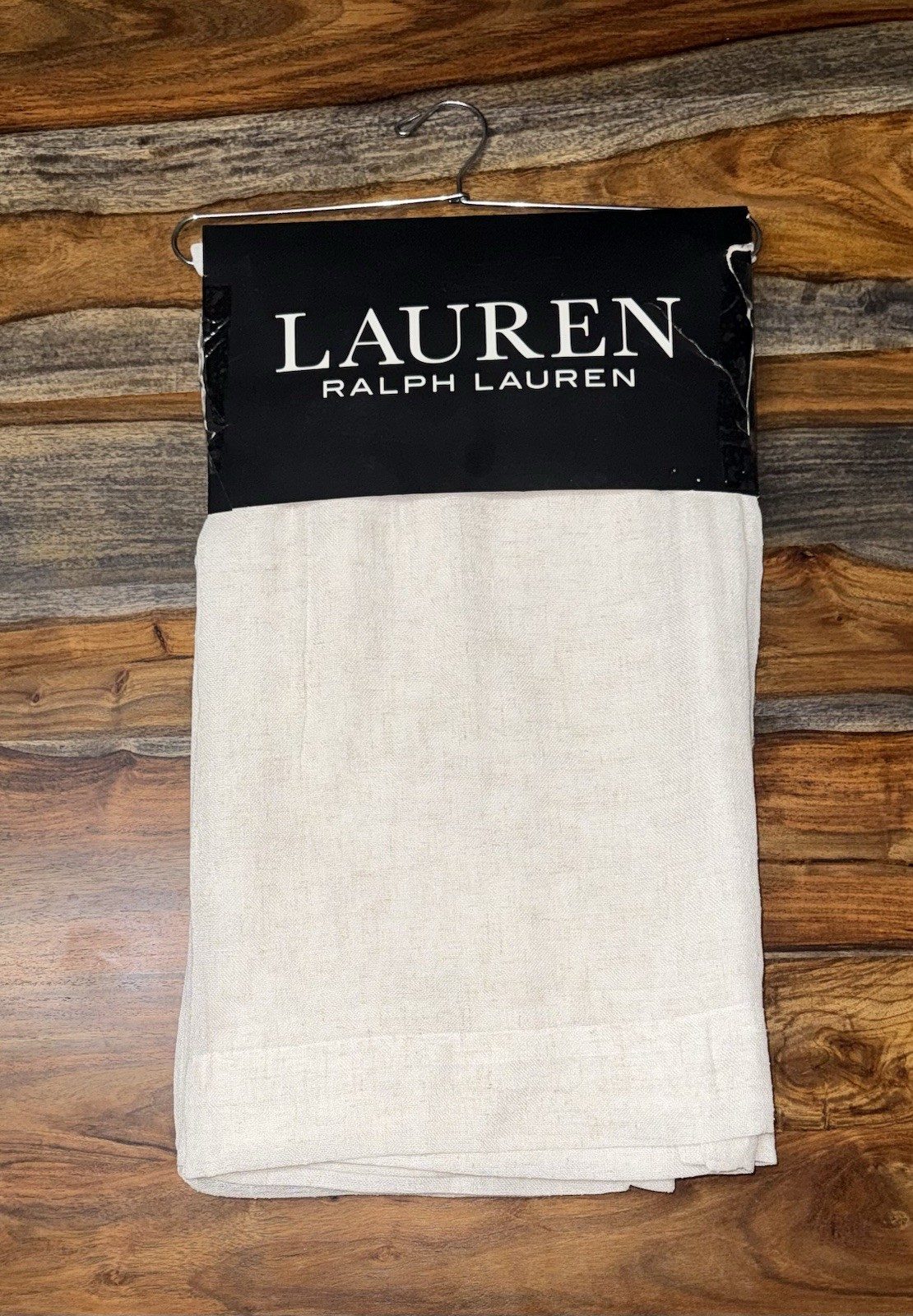 New Ralph Lauren Window Curtains 2 Panels Beige 54 x 96 Linen Sheet Back Tab