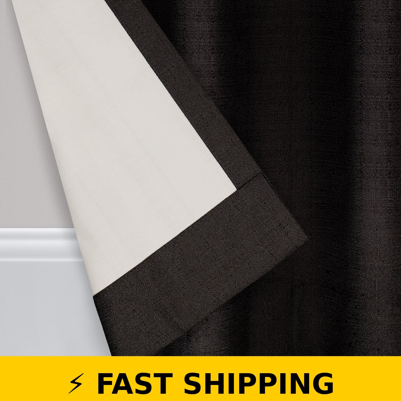 Eclipse Samara Solid Blackout Curtain Panel 42″ W x 84″ L Black