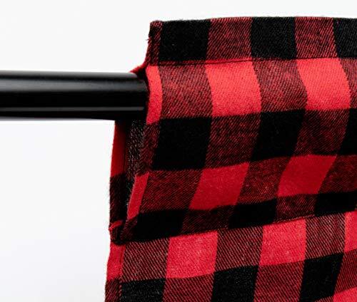 2 Pack Buffalo Check Plaid Window Valances Farmhouse Design Red and Black