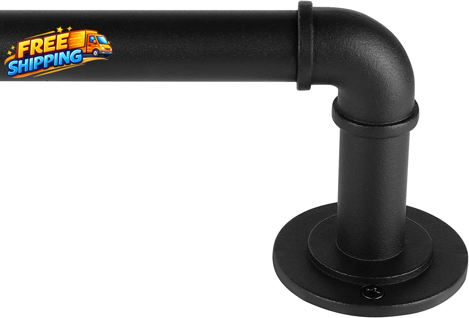 Industrial Curtain Rods for Windows 28 to 48 Inches Blackout Wrap around Curtain