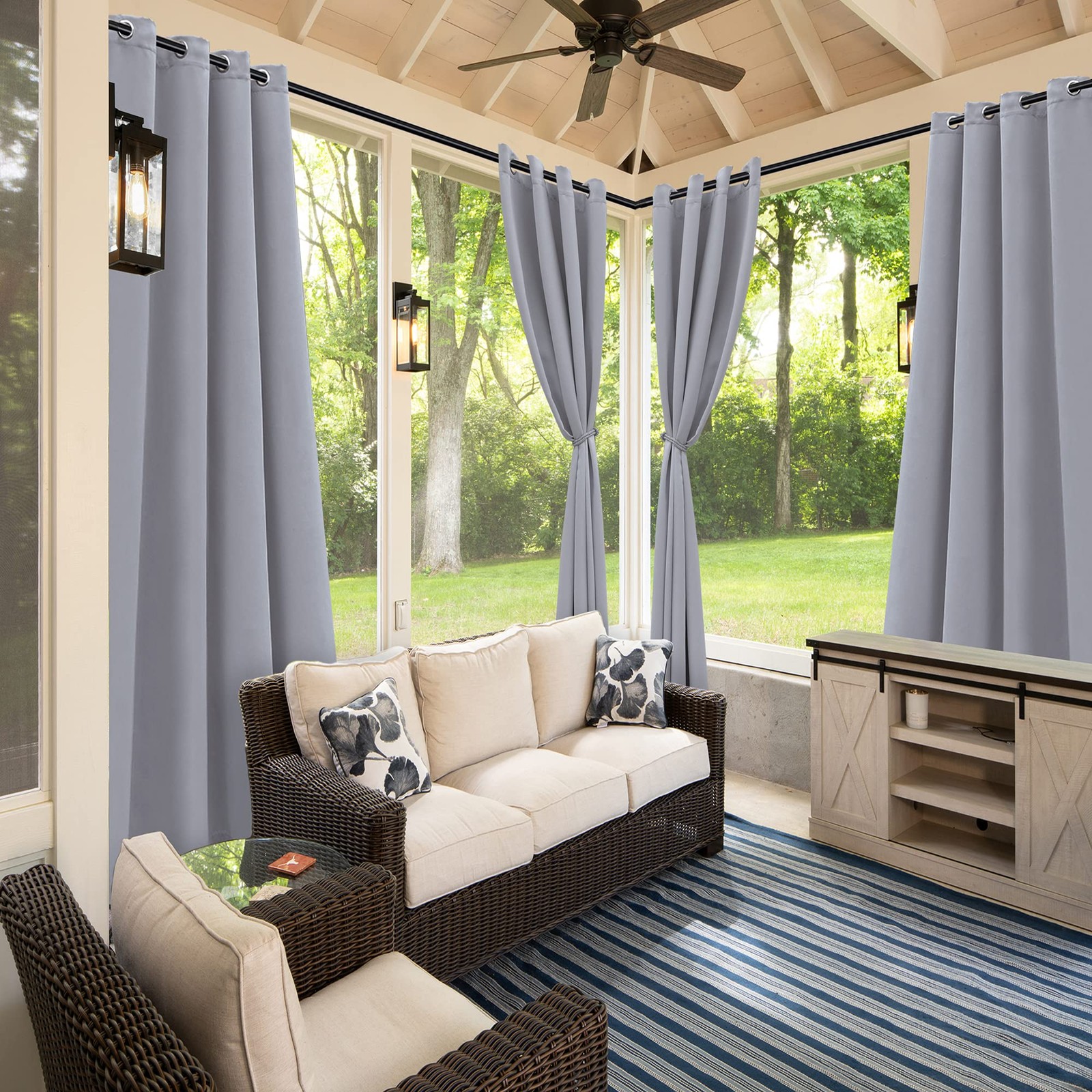 Outdoor Curtains for Patio Waterproof – Light Blocking Weather Resistant Privacy
