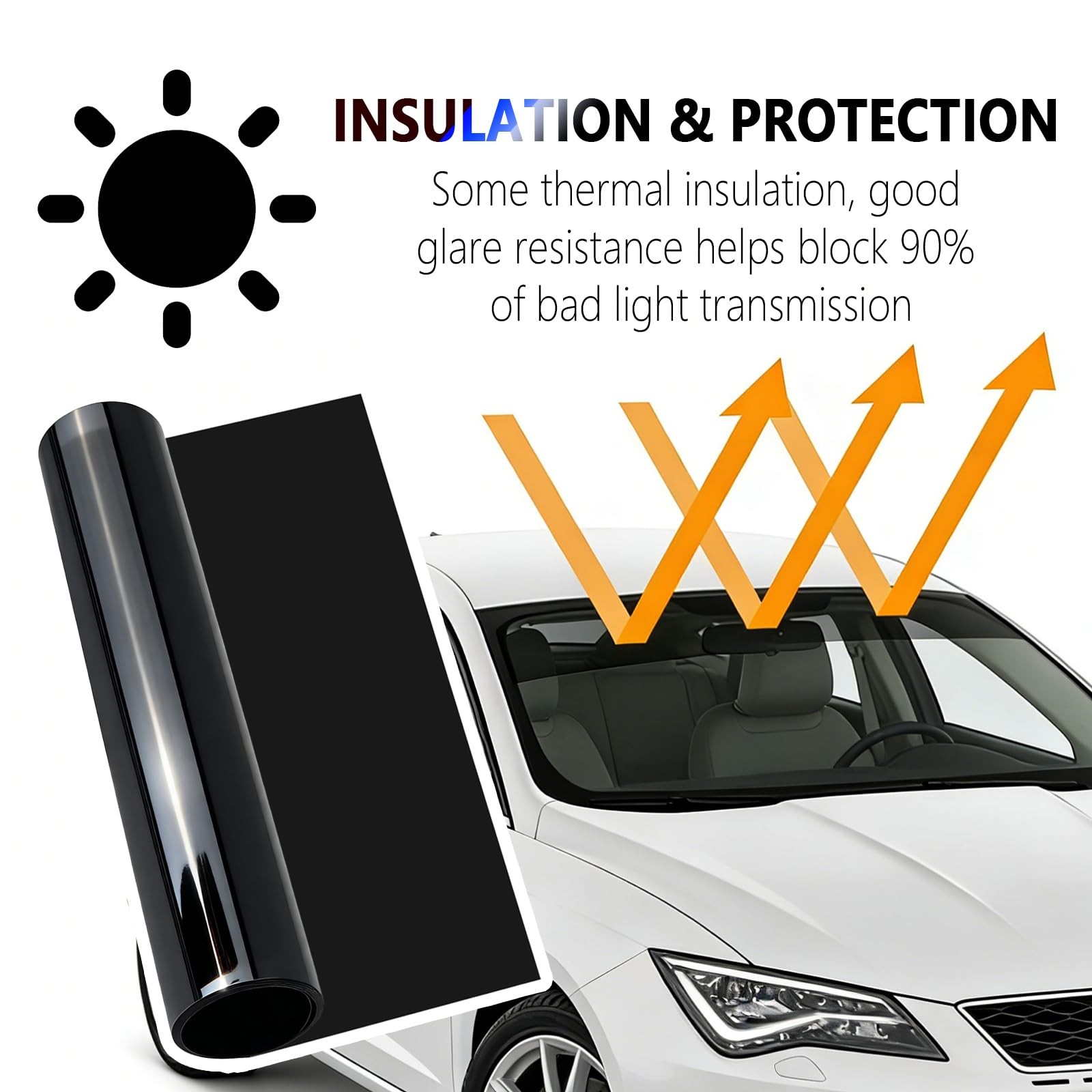Car Windshield Tint Strip Kit 5% VLT Reduce Glare with Scraper & Knife