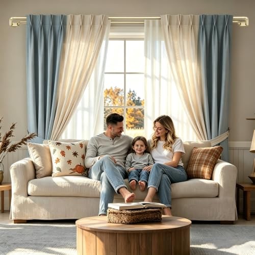 Blackout Double Curtain Rods for Windows 72 to 144 Inches | Heavy 72-150″ Gold