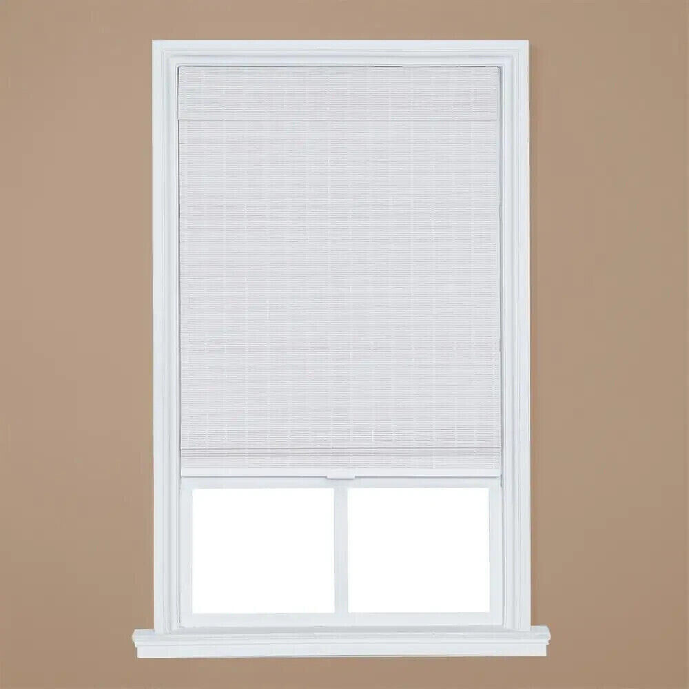 35 X 64 in Home Basics White Cordless Bamboo Roman Shade – White – WS07040A-35