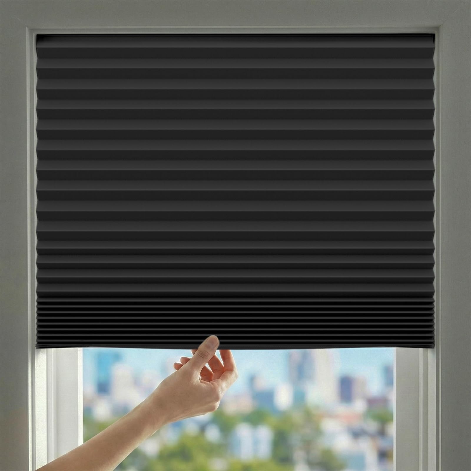 6 Pack Temporary Blackout Blinds for Indoor Windows No Drill, 24″ W x 59″ H A…