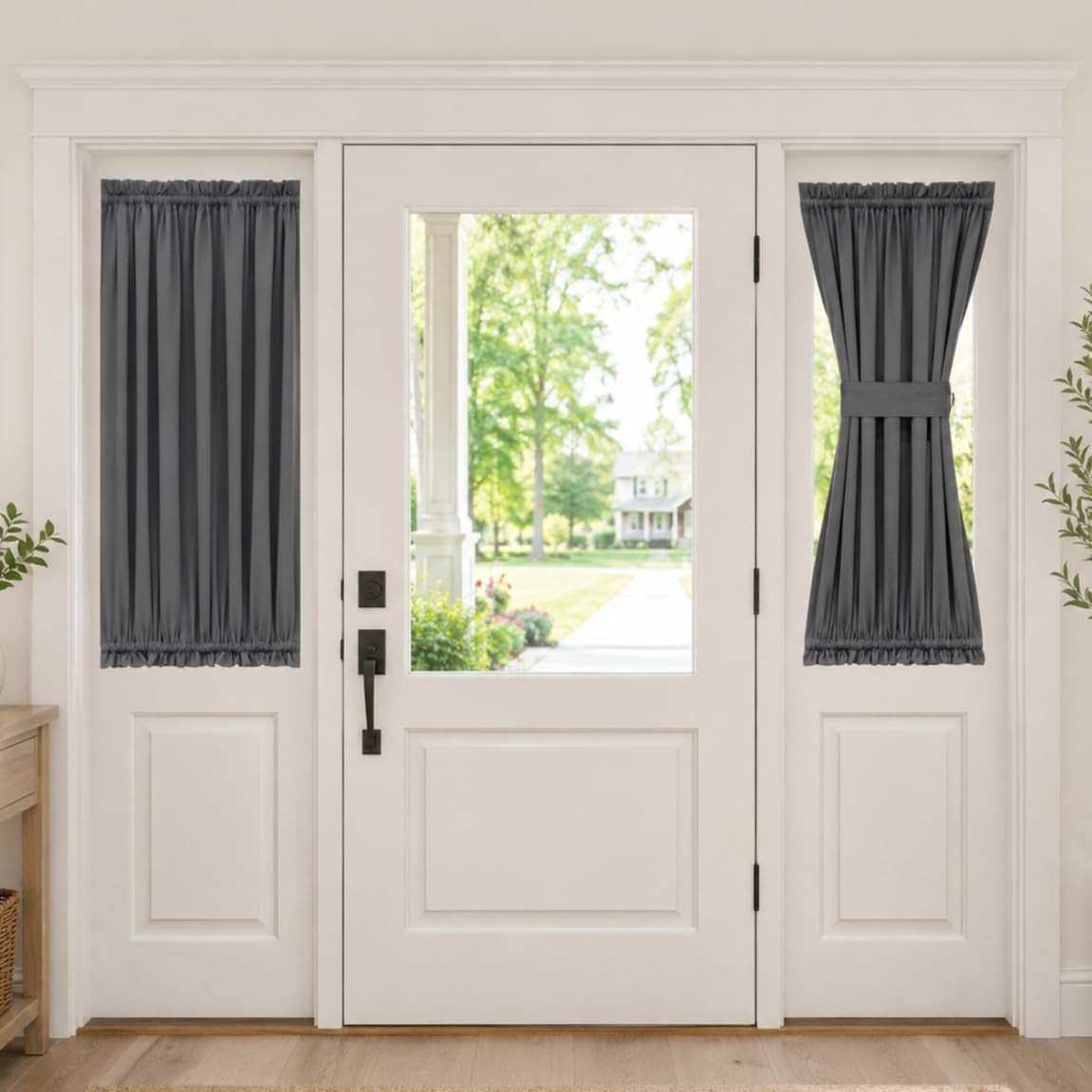 25 x 40 inch Curtains for Door Window – Single Panel Short Black Out Front Back