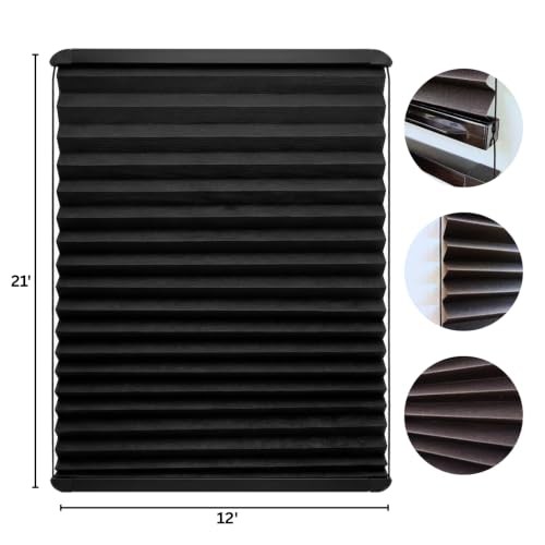 RV Pleated Window Shade Replacement for Lippert Prepped Entry Door, 12″ x 21″,