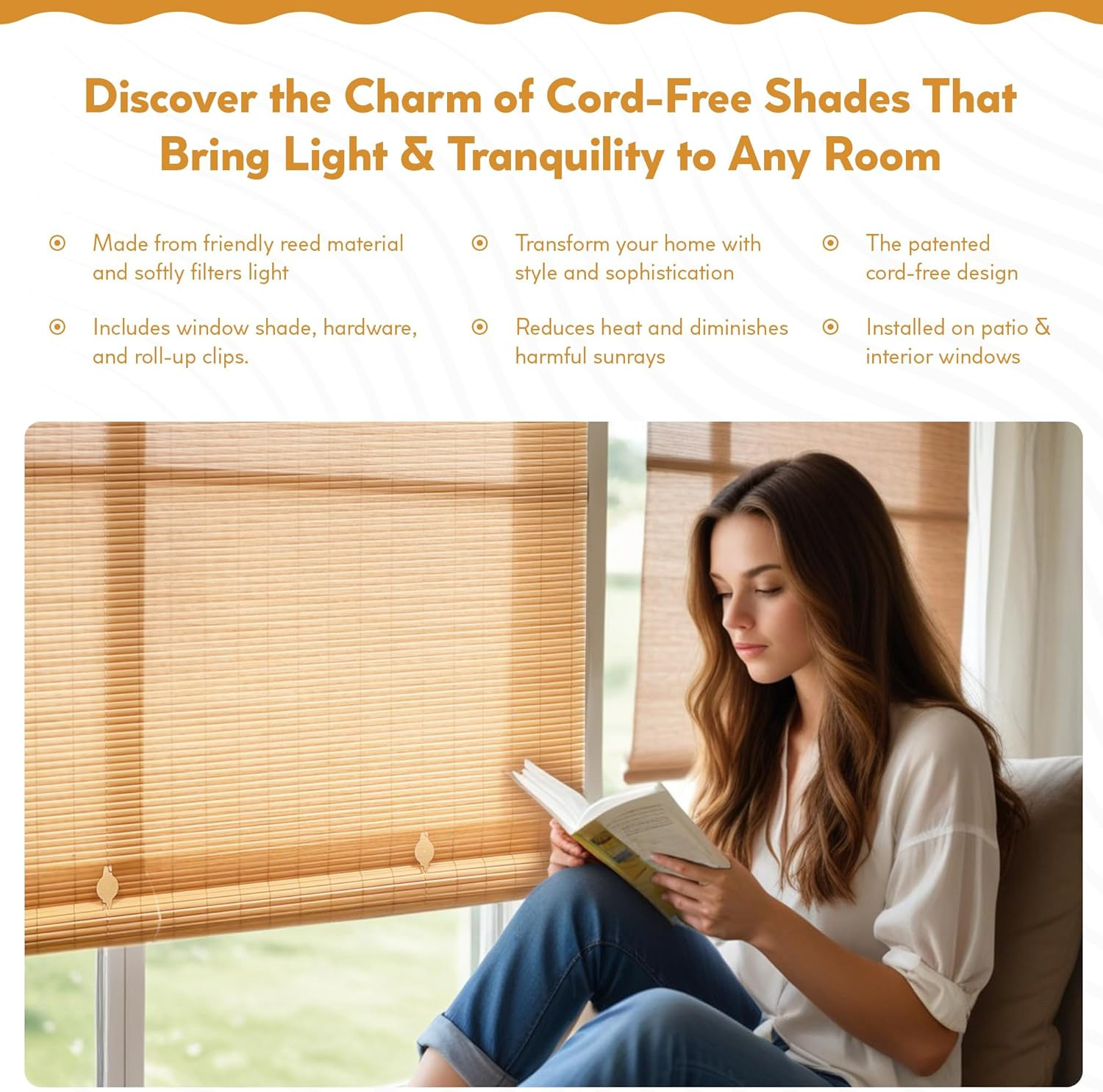 Cordless Outdoor Shades for Porch, Patio & Windows – Waterproof PVC Blinds for I