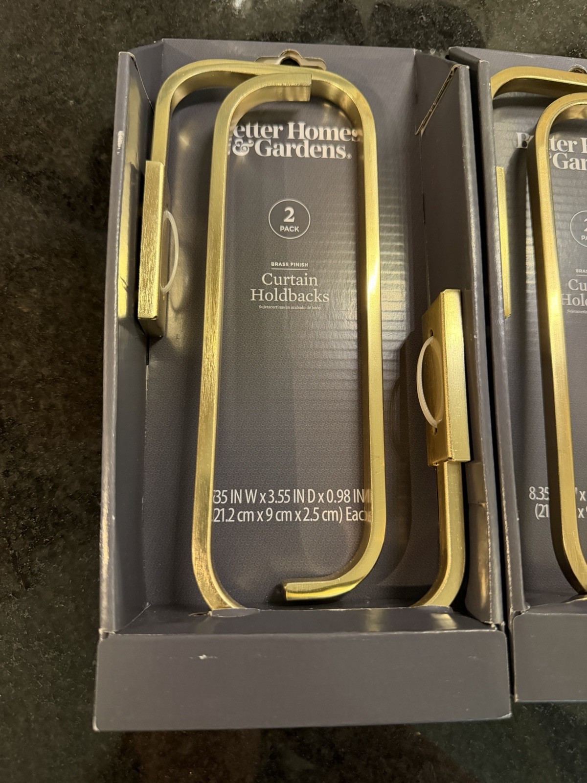 Lot Of 2 Pairs Better Homes And Gardens Brass Finish Curtain Holdbacks Tie Backs