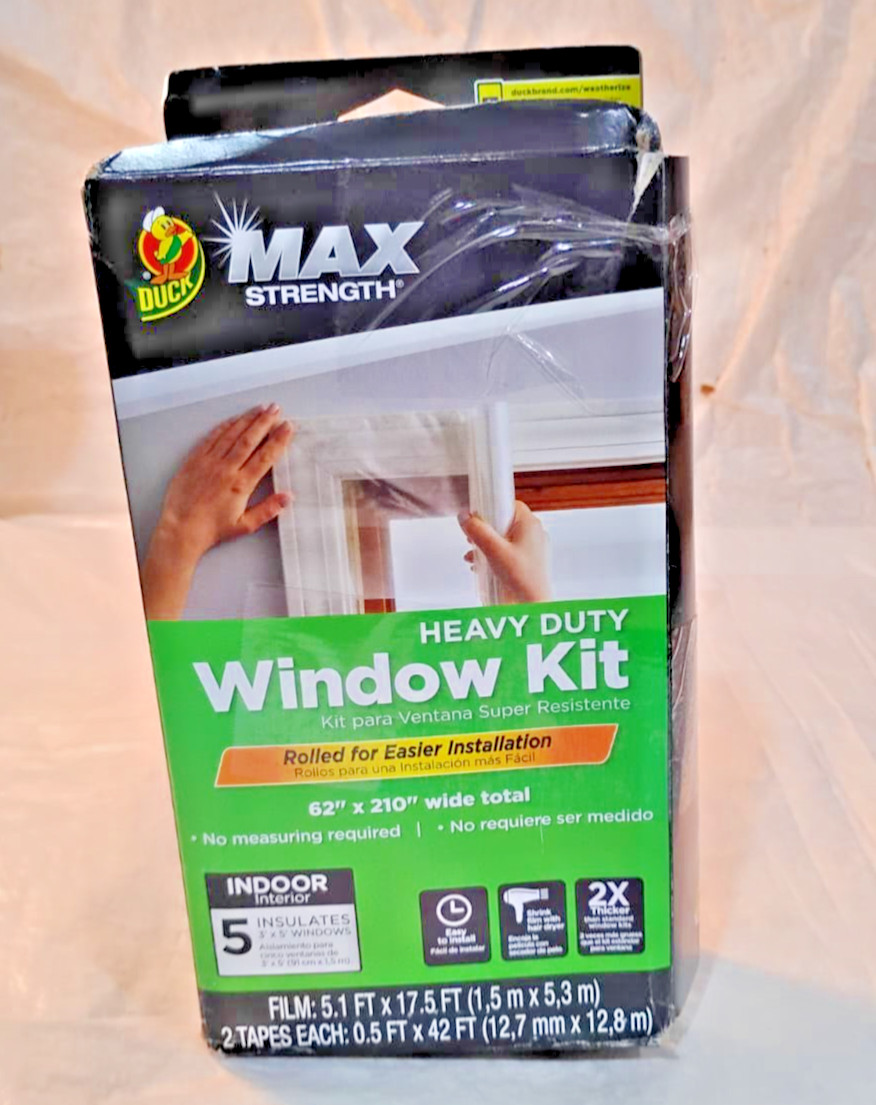 Duck MAX Strength Window Insulation Kit, Winter Window Seal Kit Fits up to 5 Win