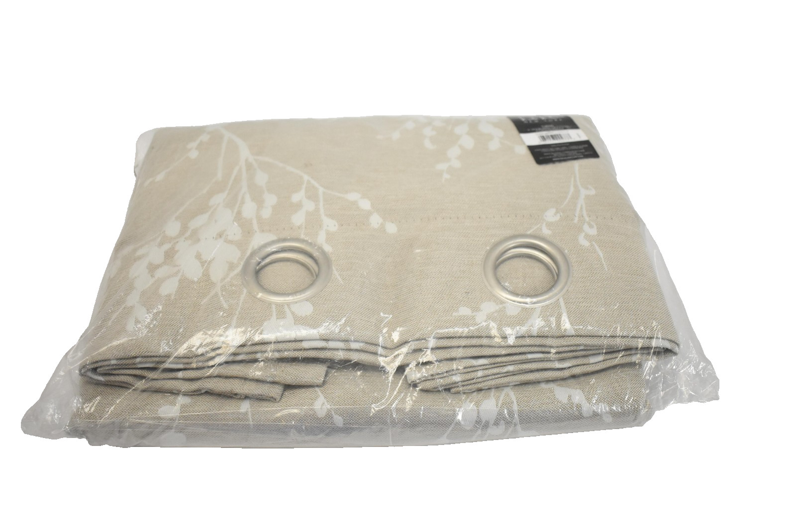 Nicole Miller Curtains Turion 2 Panels 52×84 Beige White Botanical Linen Look