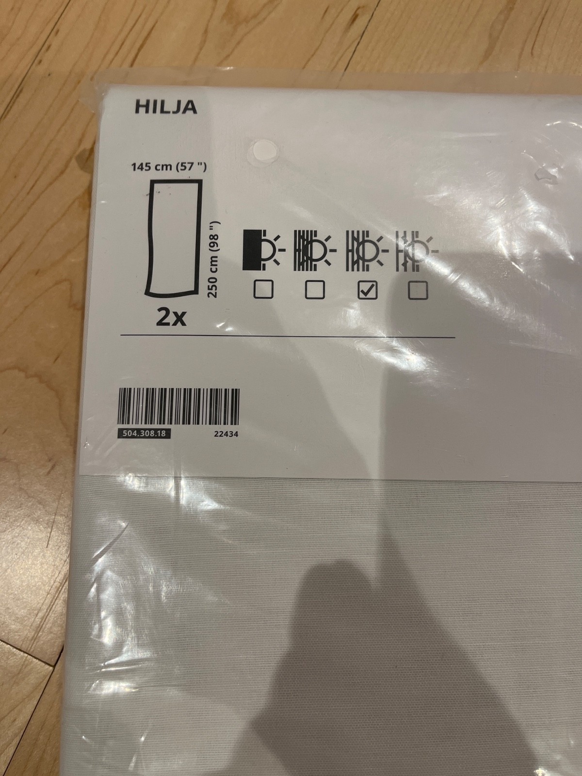 Ikea HILJA Curtains 2 Panels (1 pair) 57″ x 98″ White 504.308.18 NEW