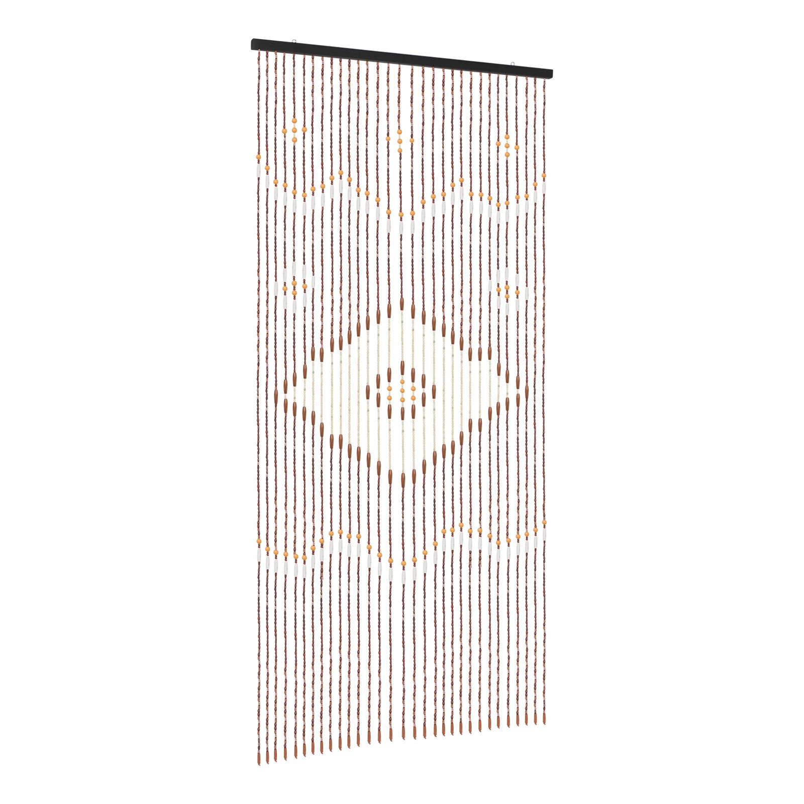 Bamboo Wood Beaded Valance Curtain Handmade Doorway Boho Decoration Valance