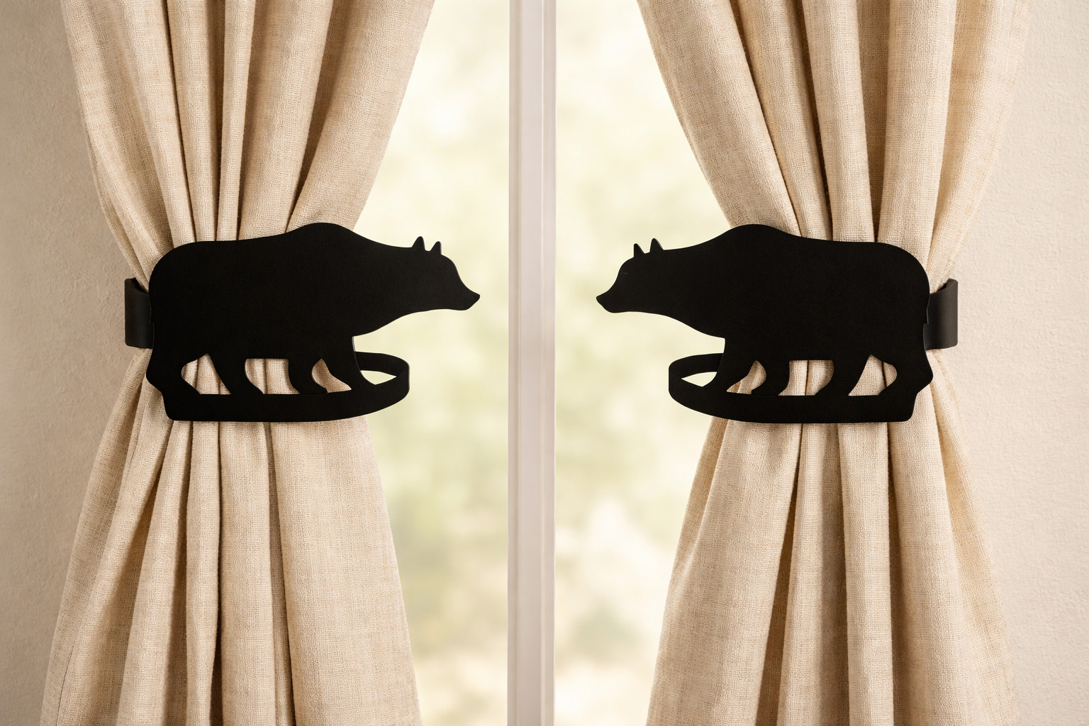 New Wrought Iron Home Indoor Bear – Curtain Tie Backs
