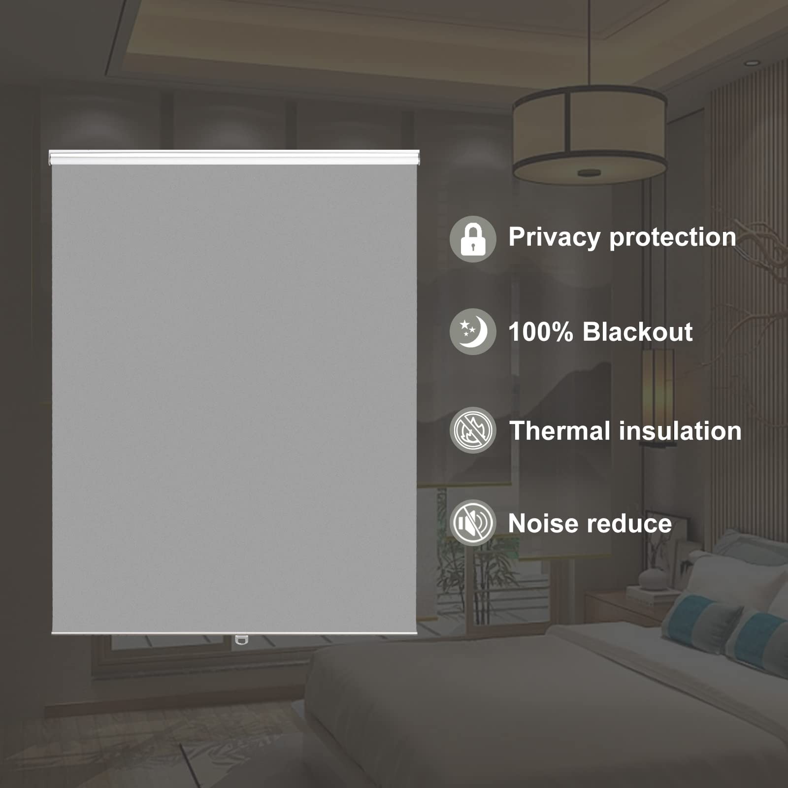 Joydeco Cordless Roller Shades Blackout Blinds For Windows Room Darkening