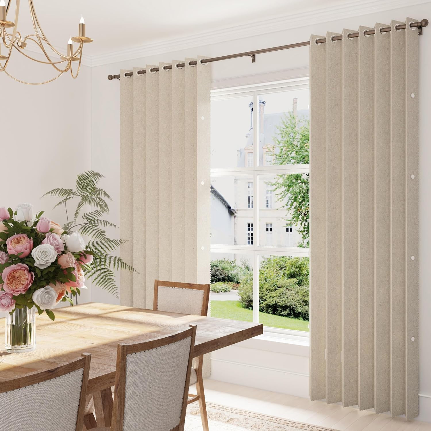 100% Blackout Magnetic Folding Door Curtain, Accordion Style Closet Curtain for
