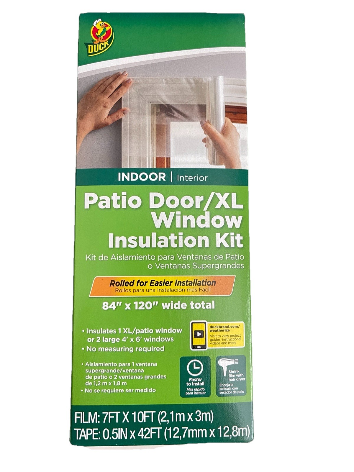 Duck® Brand 84 in x 120 in Patio Door / XL Indoor Window Insulation Film Kit