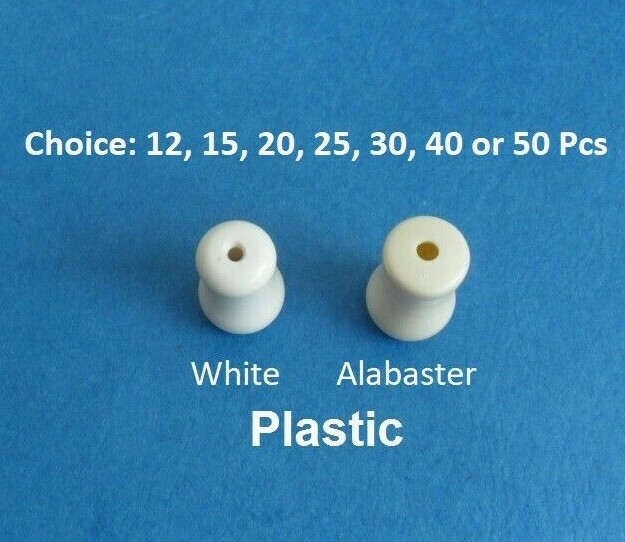 Cord Plastic Tassel Drops Pull End 4 Blinds Shades White or Alabaster 12 – 50pcs