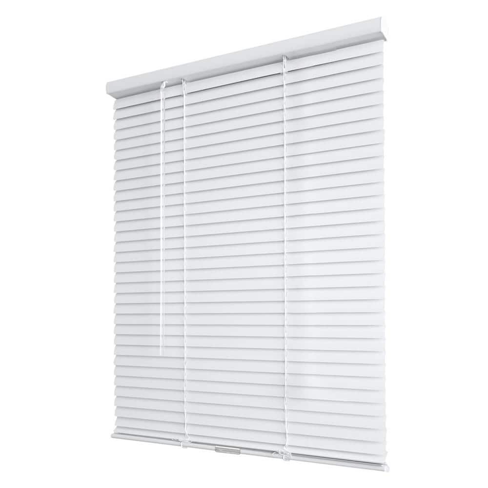 White Cordless Room-Darkening Vinyl Mini Blinds 27×48 in Slats Light Blocking