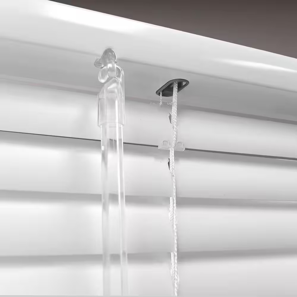White Cordless Room Darkening Vinyl Mini Blinds with 1 In. Slats-29 In. W X 72 I