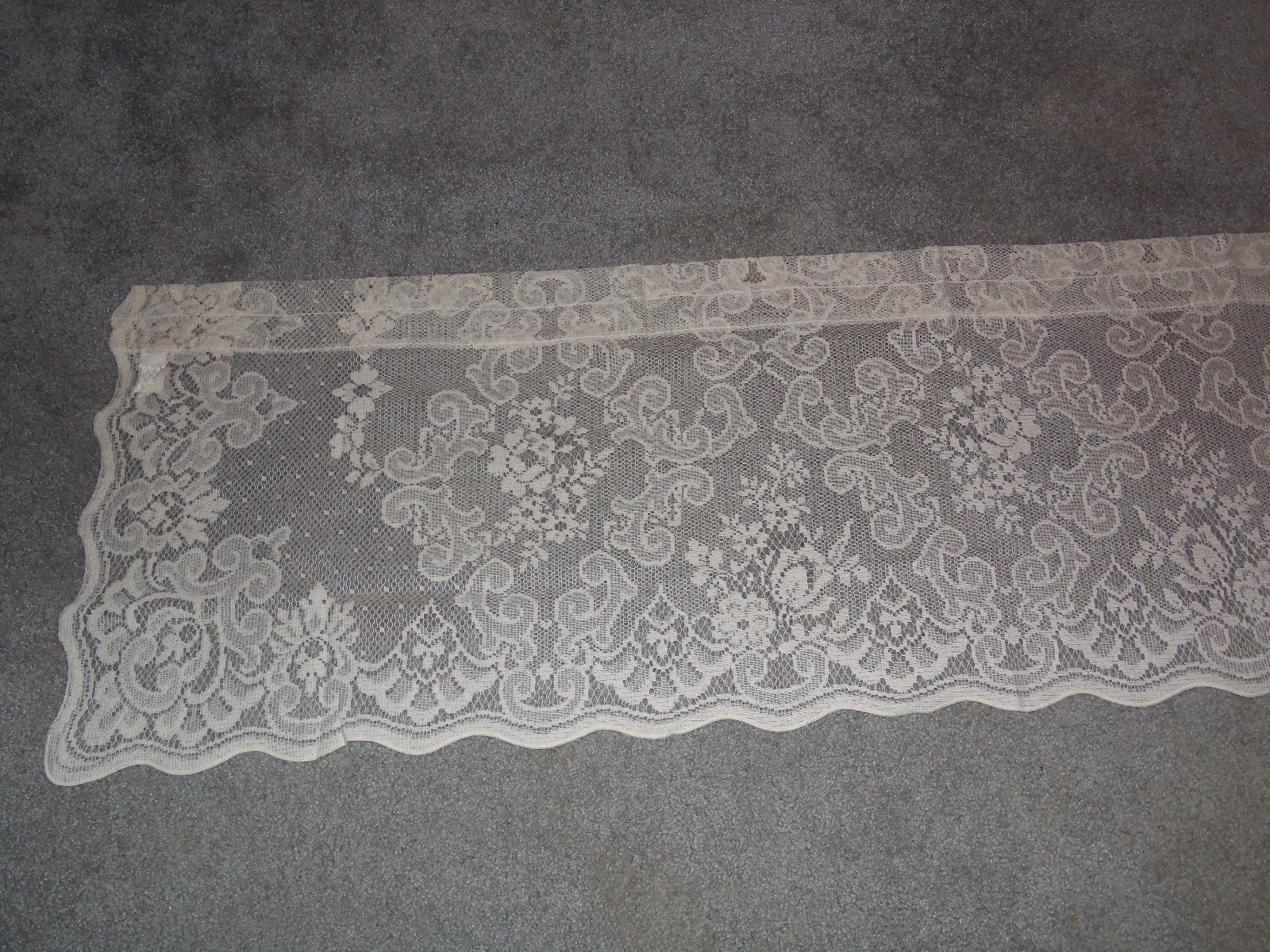 Lace Window Valance Ivory Highland design 18L x 60W