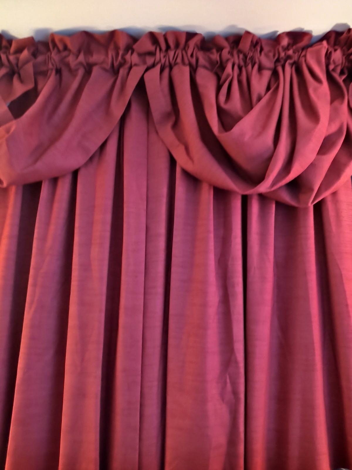 Burgandy Valance and Curtain Panel Thermal Blackout Textured Rod Pocket 4 Piece