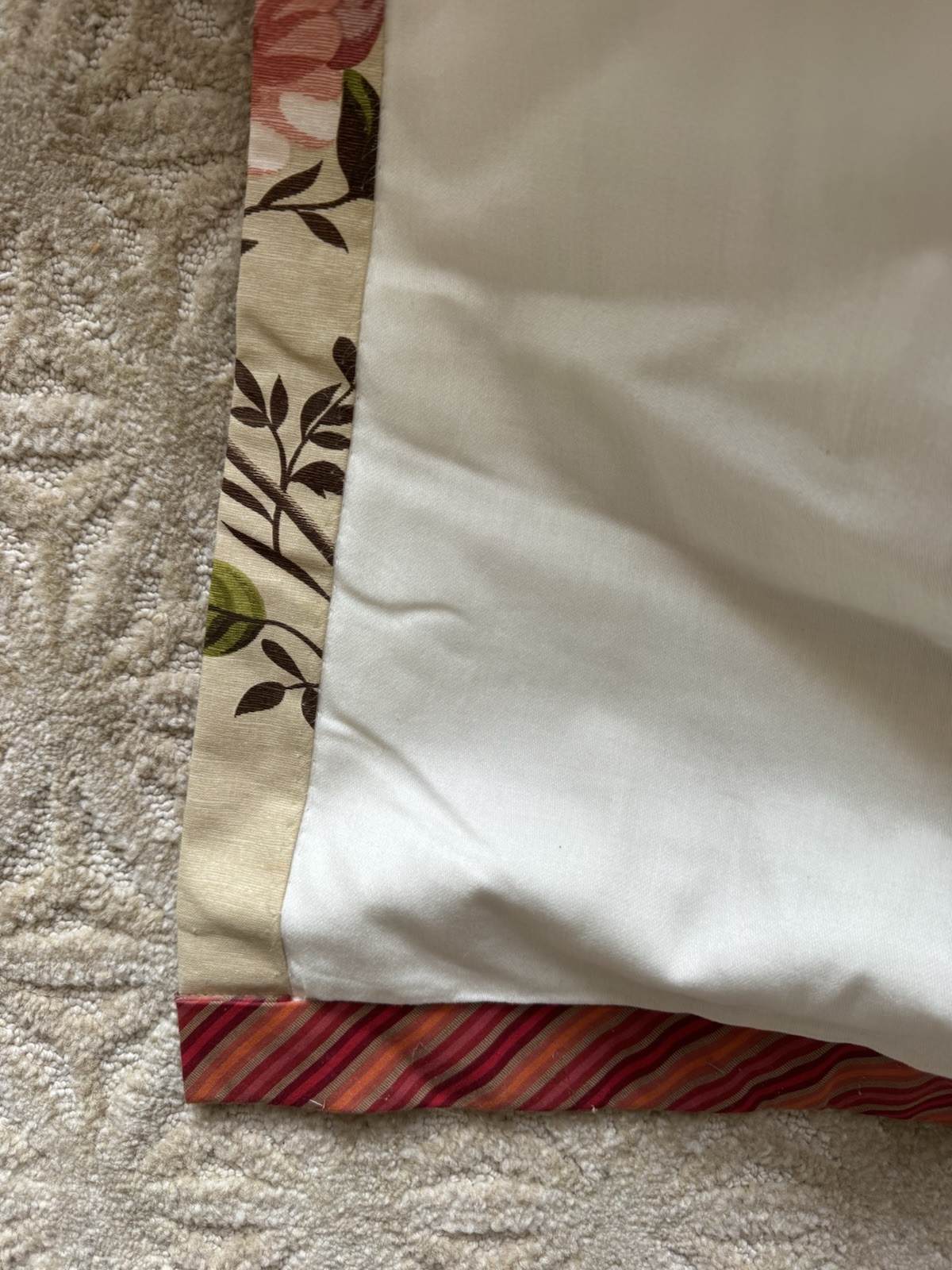 Custom Floral Pinch Pleat Drapery Panels 72×96 Lined Interlined Estate Quality