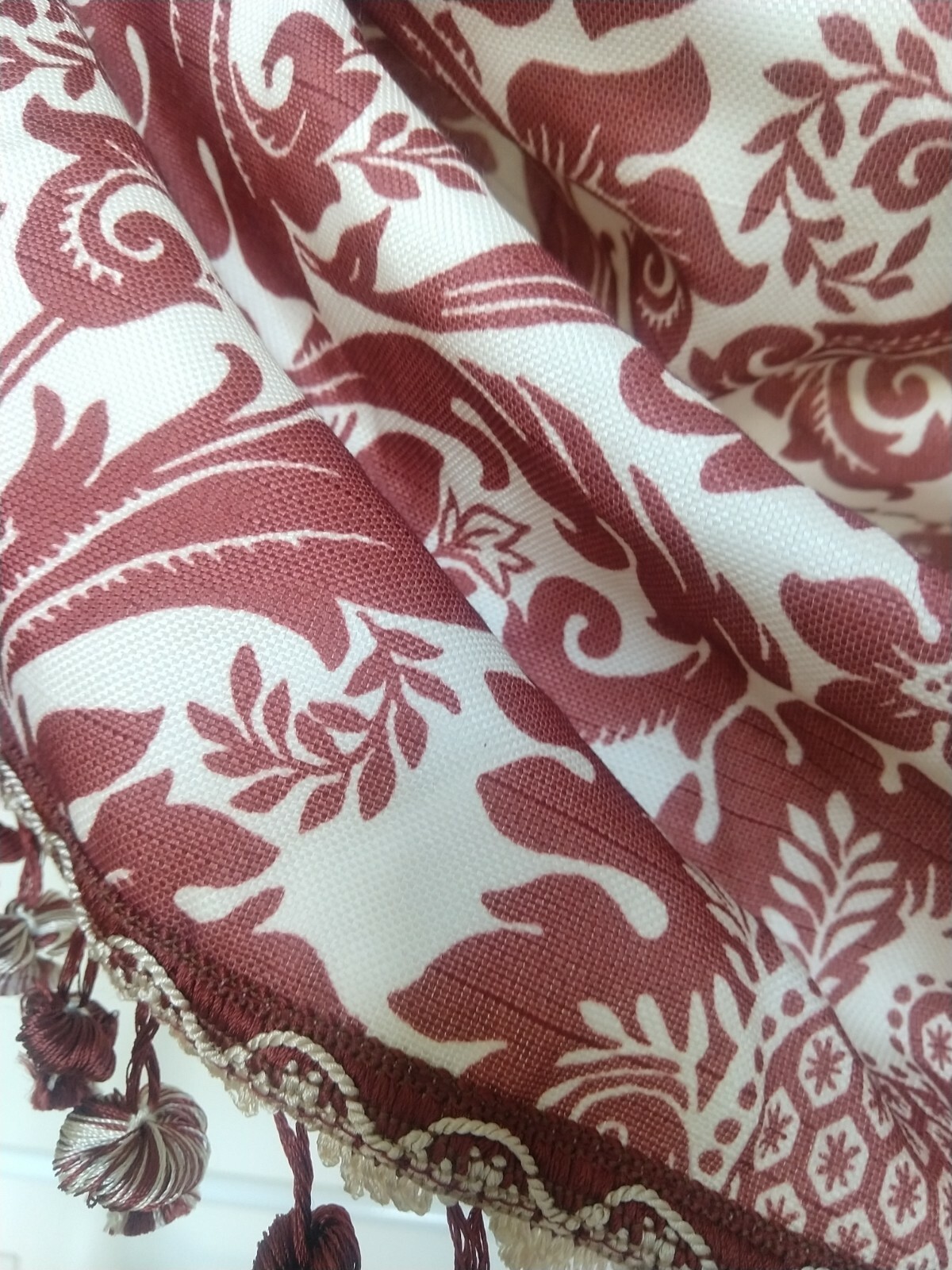 Window Valance Swag JCPenney Reddish Brown and Cream New without Package