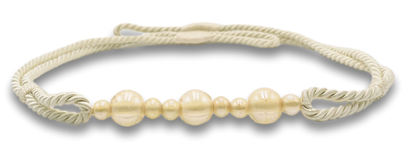 Rope Holdback with Glass Beads, Color# A2 – Cream Ivory [Sold Individually]
