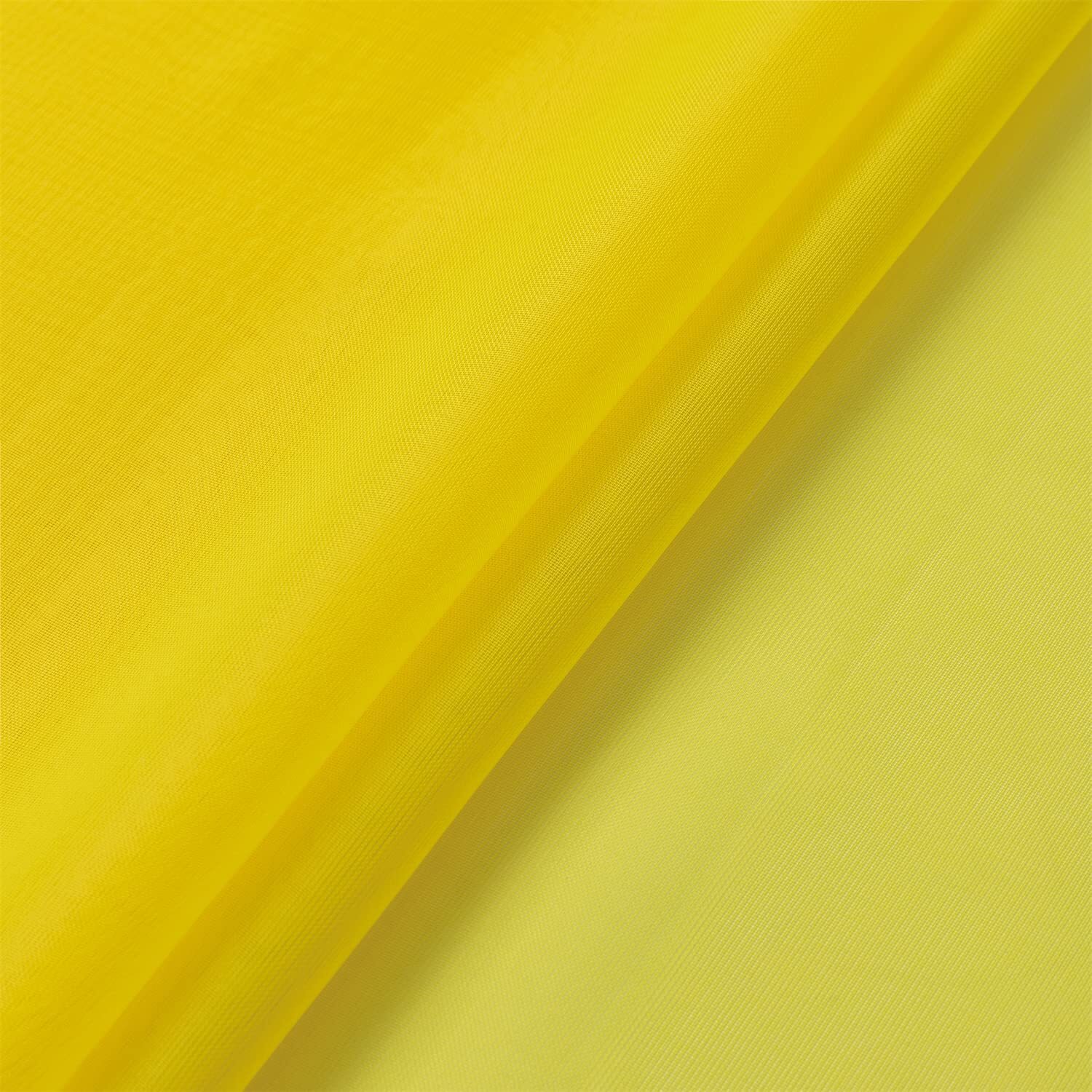 Basic Rod Pocket light Filtering Sheer Voile Curtain, 2 Panels Yellow, 52x54inch