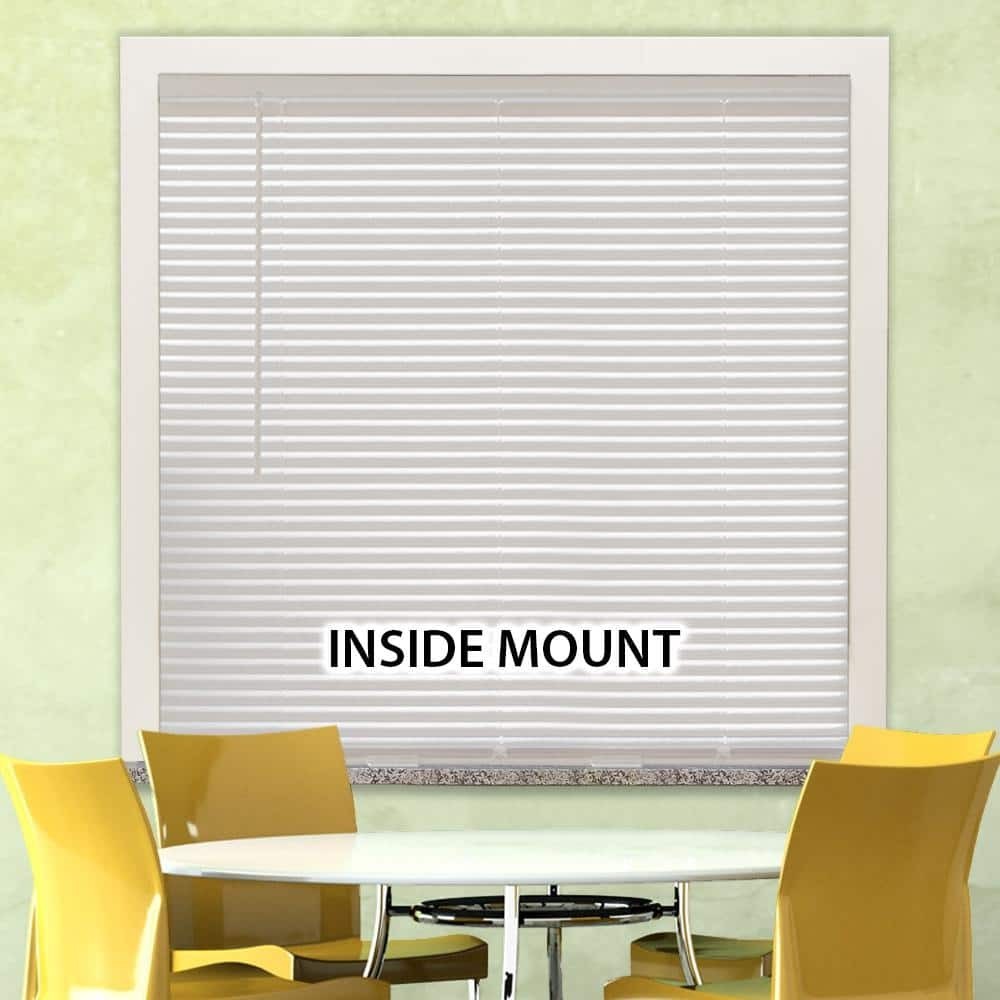 White Cordless Room-Darkening Vinyl Mini Blinds 27×48 in Slats Light Blocking