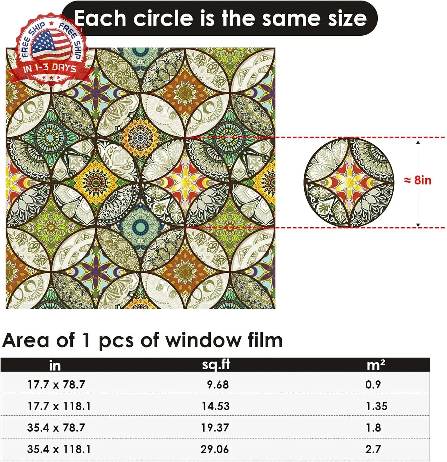 DKTIE Static Cling Decorative Window Film with Installation Tools Non Adhesive P