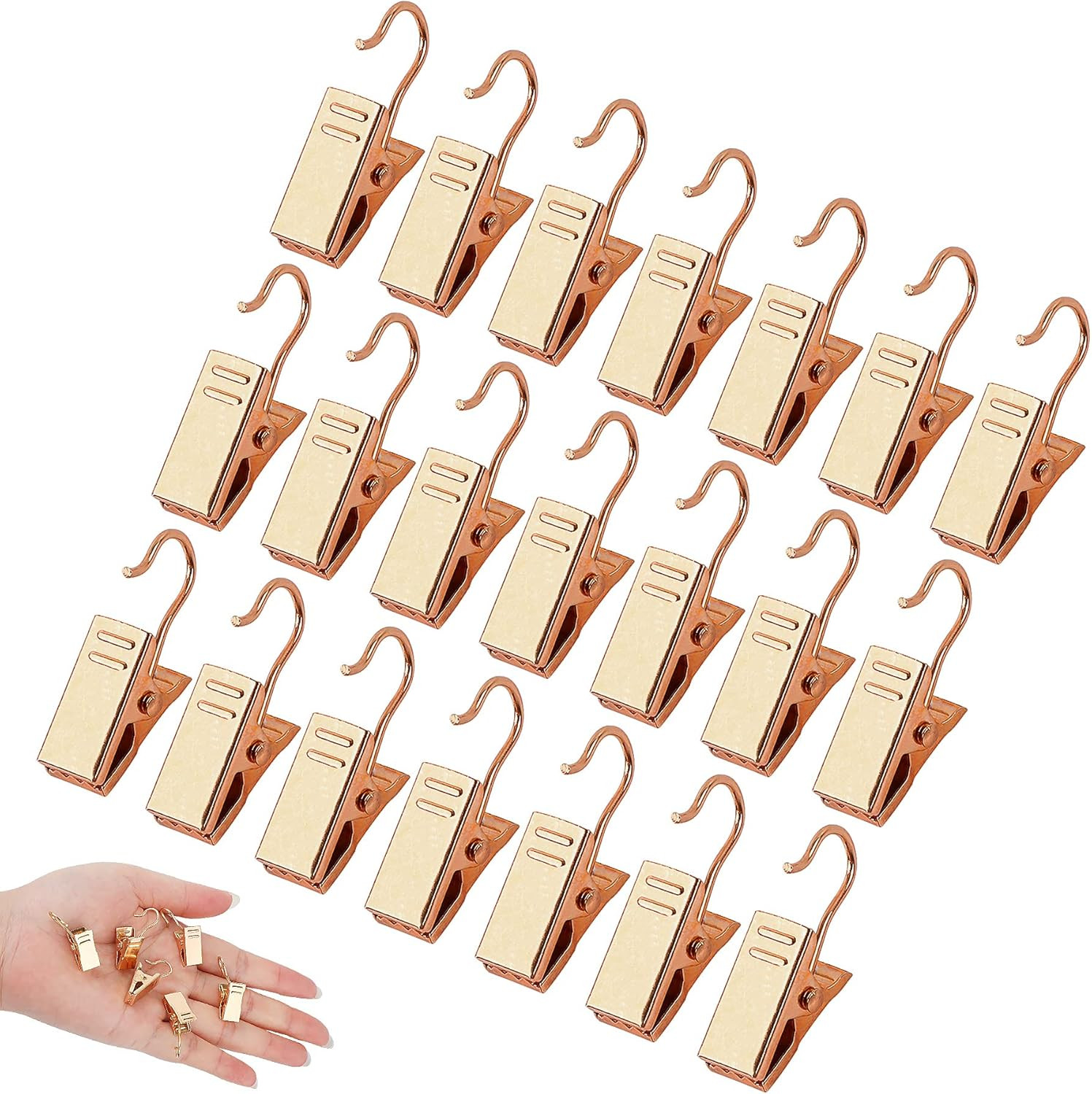 30 Pack Mini Heavy Duty Hook Clip,Curtain Clips for Photos Home | Gold Holder Ar