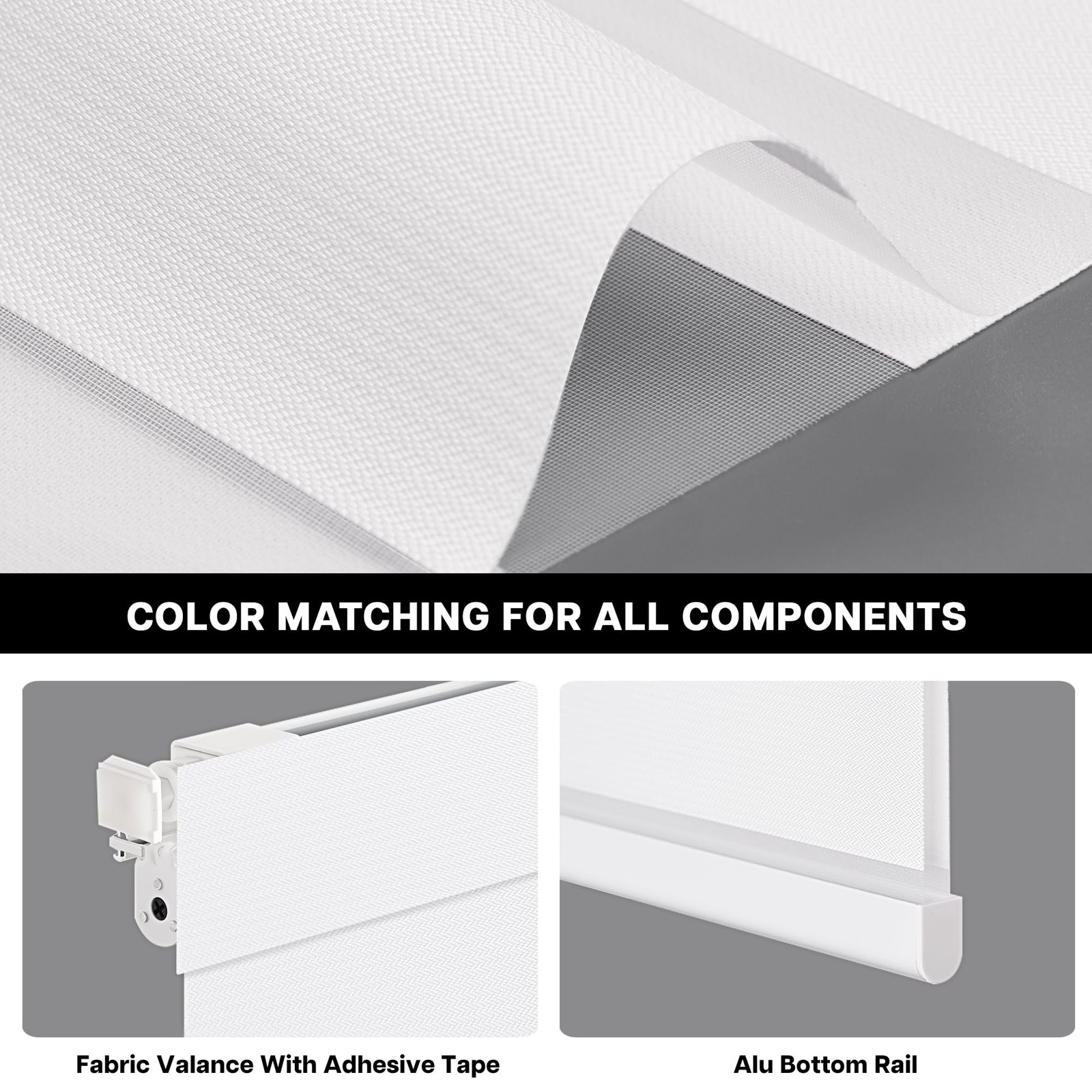 LazBlinds No Drill Zebra Blinds for Windows 22″ W x 64″ H, White | Cordless D…