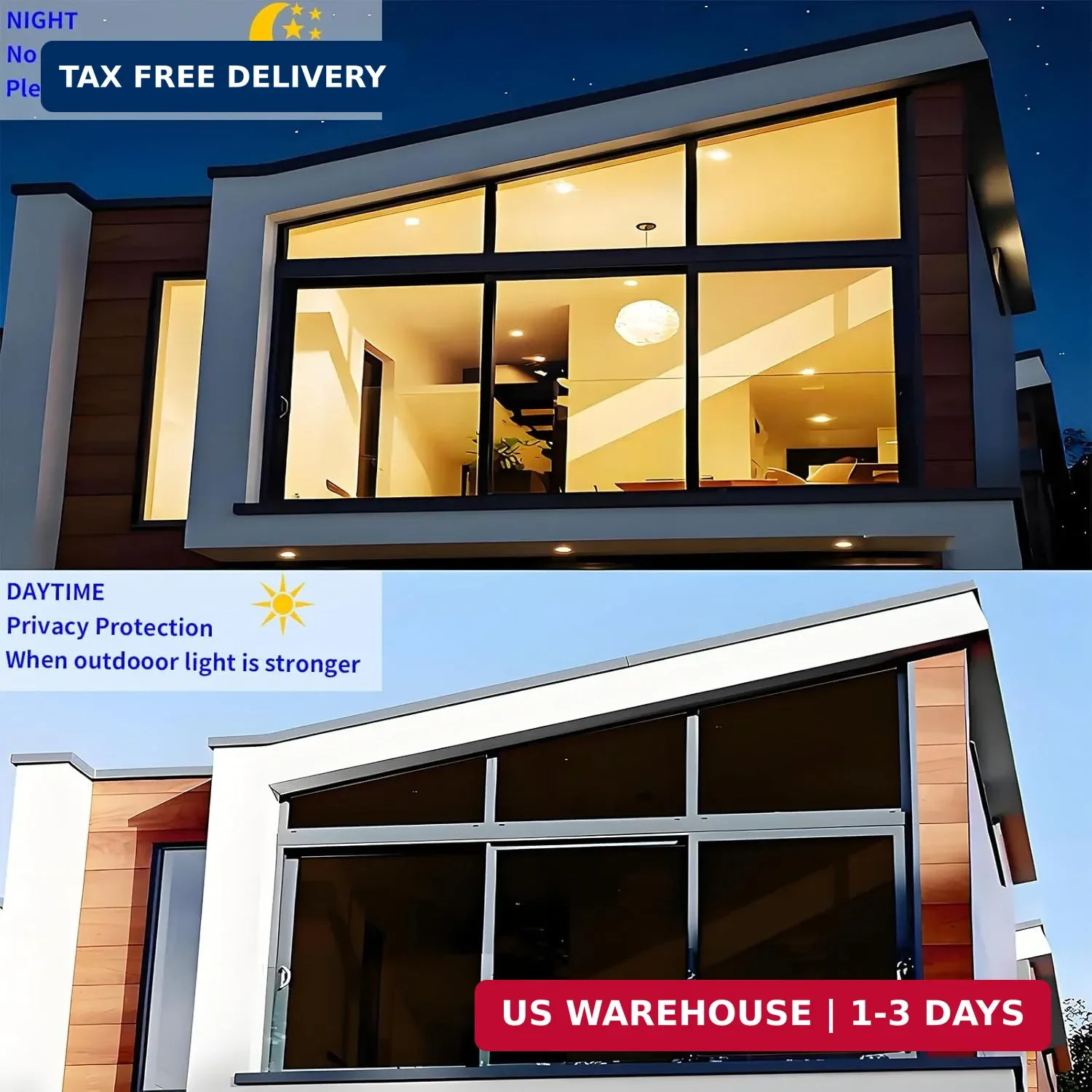 Righyo Glass Film One Way Window Privacy, Sun Protection Film, UV Blocking Contr