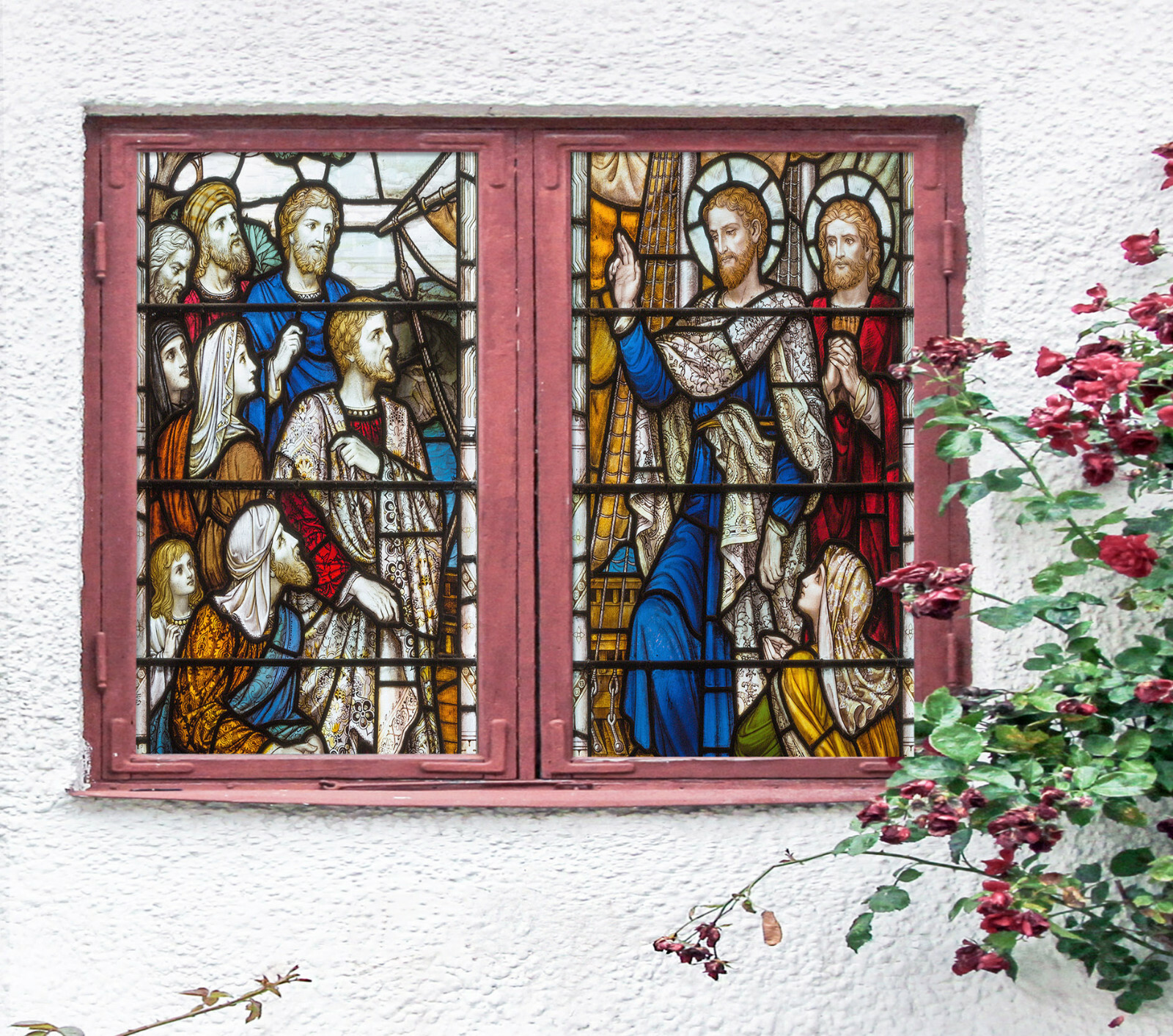 3D Preaching Faith ZHUA260 Window Film Print Sticker Cling Stained Glass UV