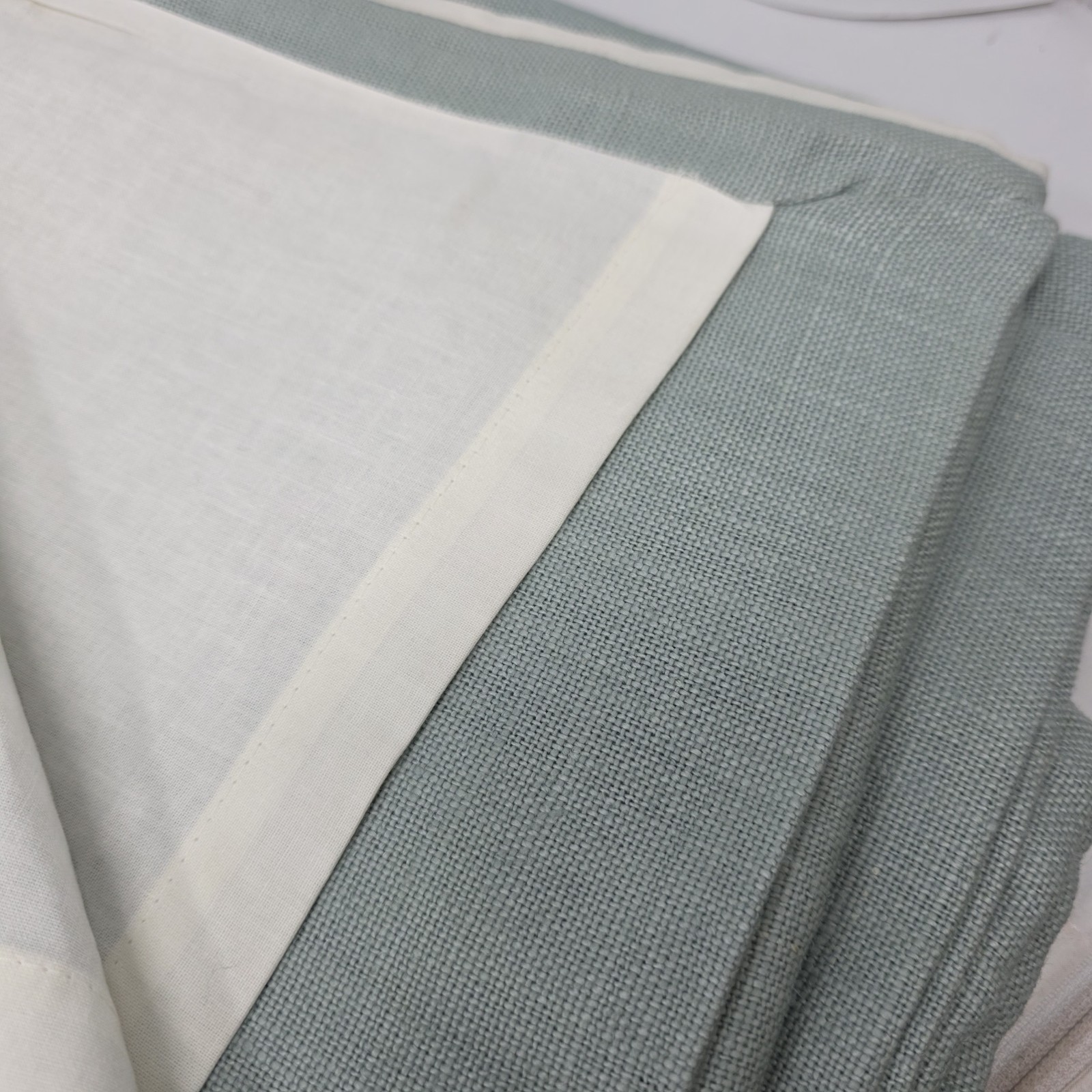 Restoration Hardware Textured Linen Drape Panel 50×96 Silver Sage New