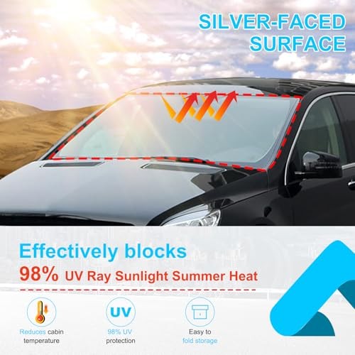 Windshield Sunshades Compatible with Benz R Class 2006-2017 Reflective