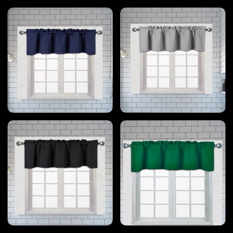 1PC SOLID THERMAL BLACKOUT WINDOW STRAIGHT VALANCE TOPPER 55″W X 18″ L TVLO