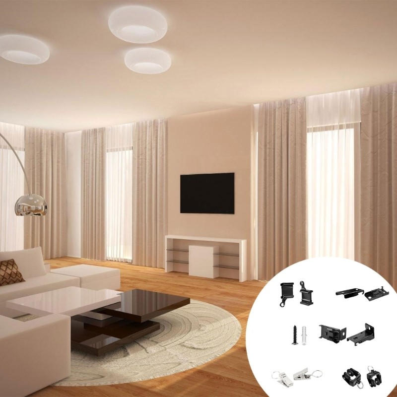 Adjustable Curtain Rail Assembly Bendable Curtain Rail Hardware Easy to Install