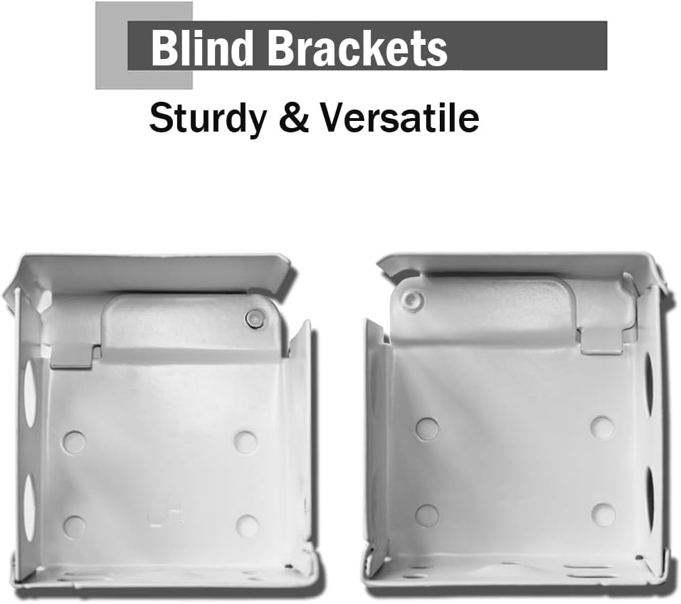 6PCS Mini Blind Brackets, Metal Window 2-1/2×2-1/4inch, White