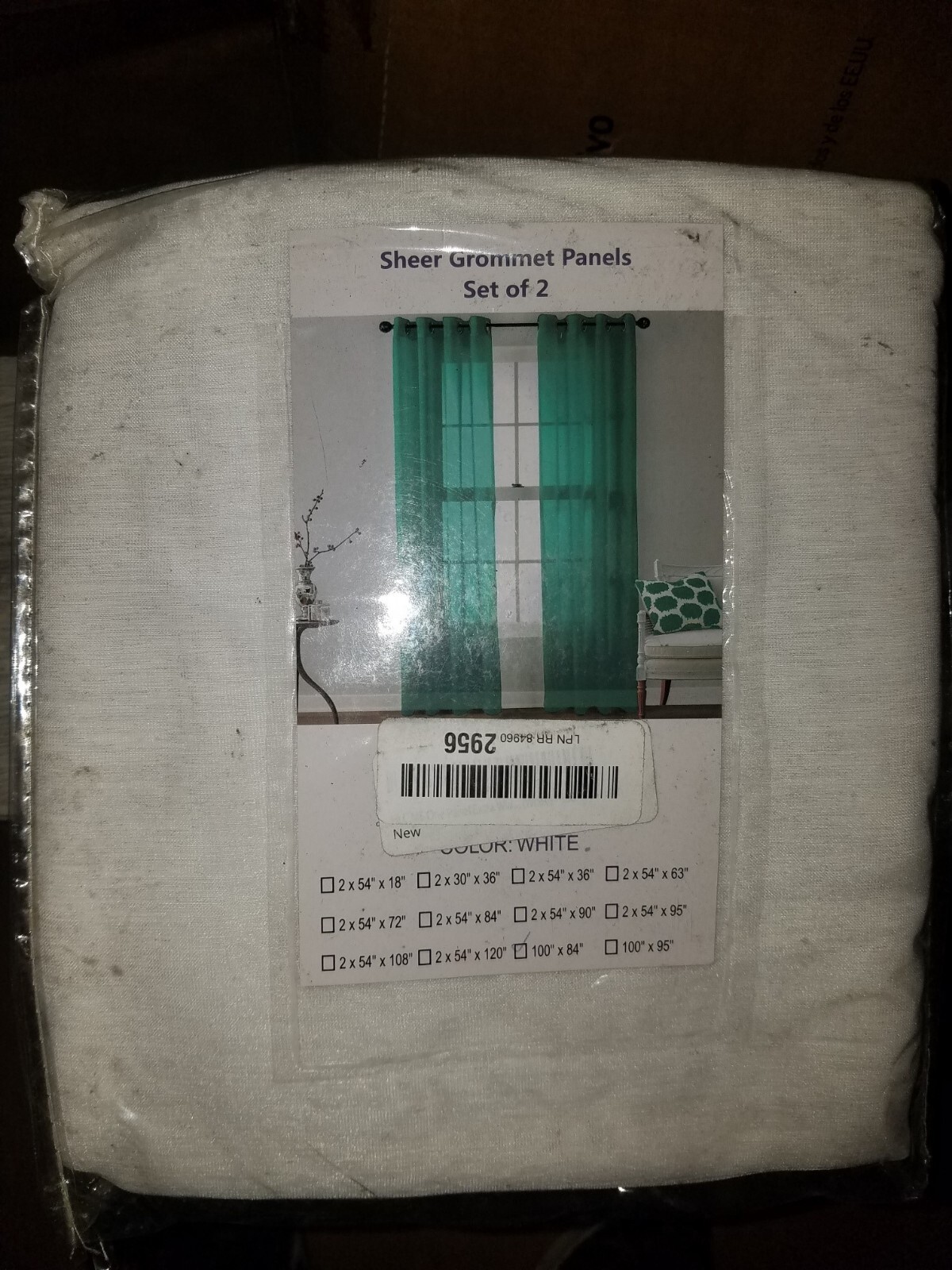 HLC.ME 2 Piece Sheer Window Curtain Grommet Panels for Bedroom(White)-100W x 84L