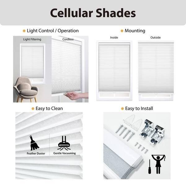 Perfect Lift Gray 1.5 in Cordless Light Filtering Eco Polyester Cellular Shade