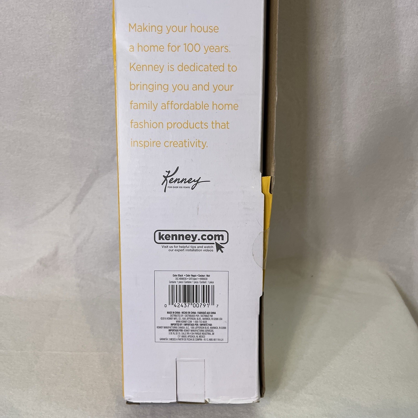 Kenney Tropez Black Steel Curved Extendable Indoor Outdoor Curtain Rod 28-48 in.