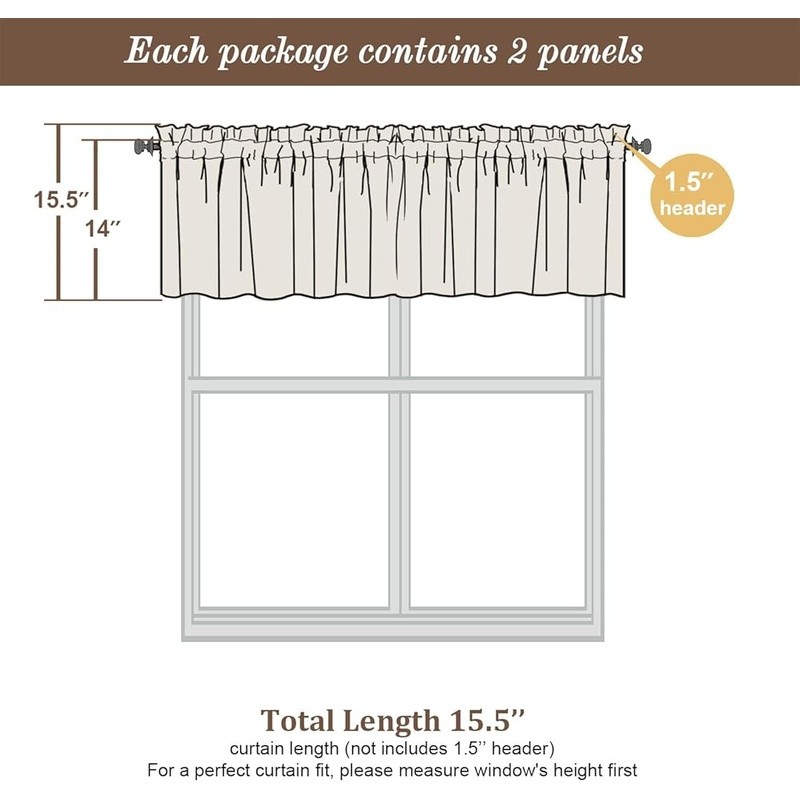 Floral Valances Panels Light Filtering Curtains Rod Pocket Linen Blend New