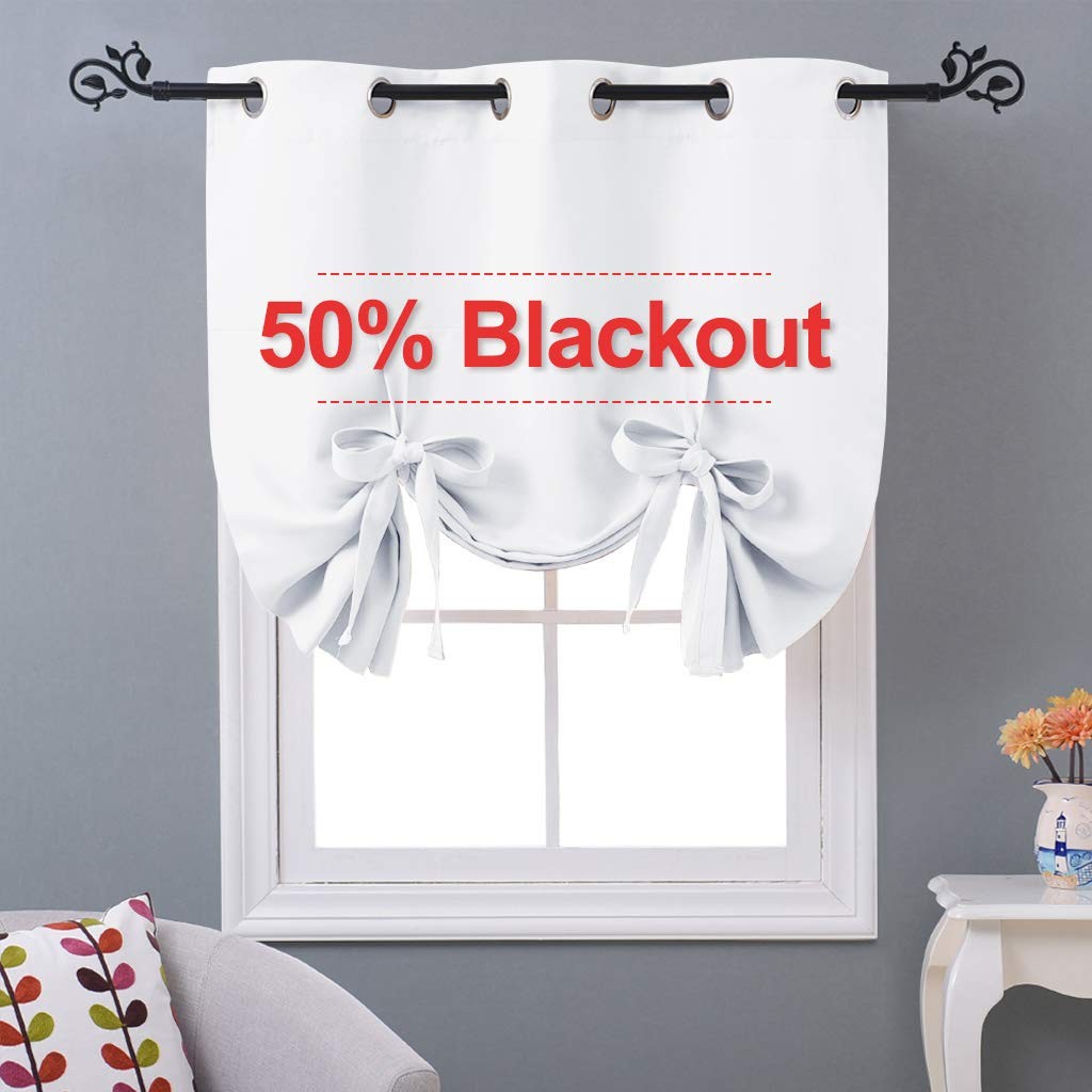 Nicetown Roman Shades For – Balloon Shade Blackout Curtain Tie
